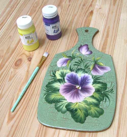 Роспись досок разделочных акриловыми красками