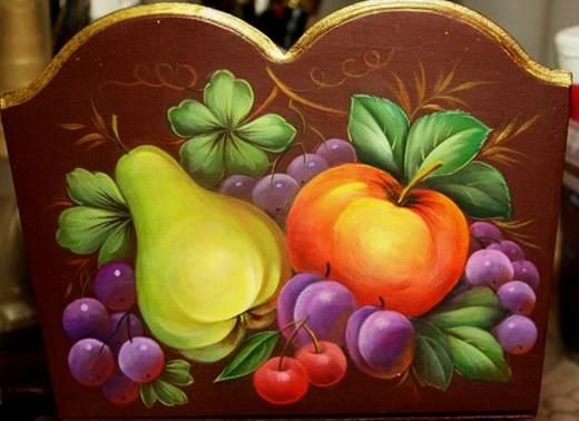 Жостовская роспись по дереву акрилом