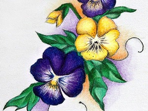 Анютины глазки мастер класс акрил