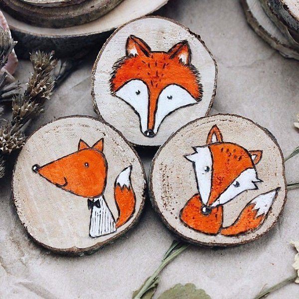 Роспись деревянных спилов