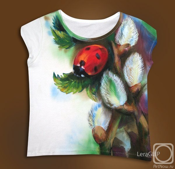 Фрукты на ткани акриловыми