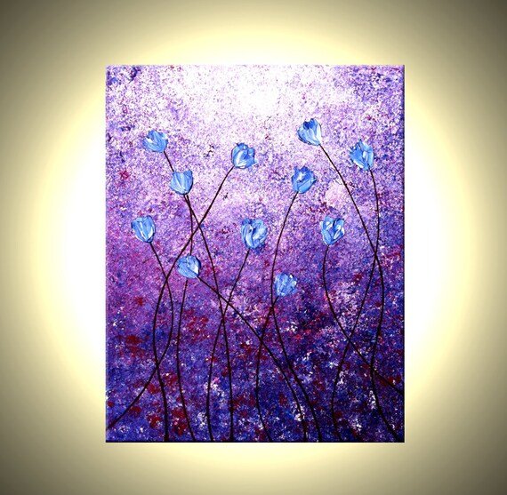 Акрил картина абстракция фиолетовая