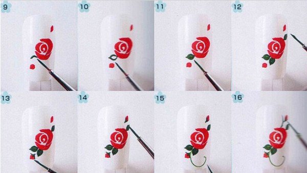 Роза маникюр пошагово для начинающих