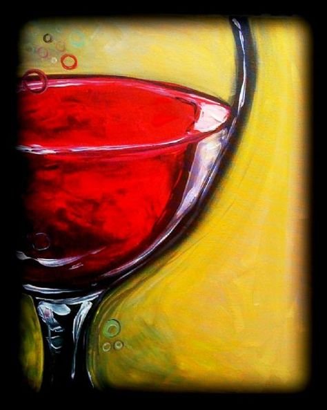 Бокал вина акрилом