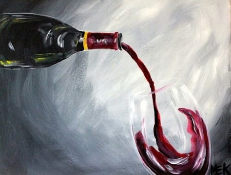 Пролитое вино на холст