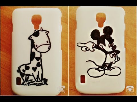 Рисунки на чехле гуашью