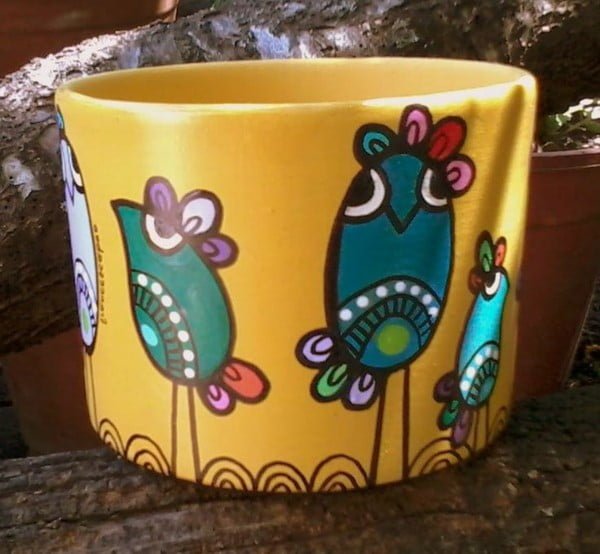 Роспись глиняных горшков акриловыми красками