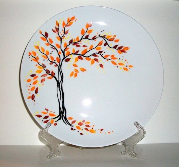 Роспись тарелок акриловыми красками