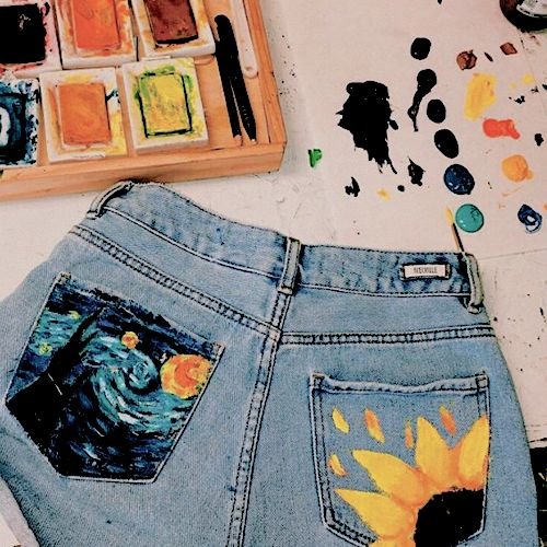 Рисование на джинсах