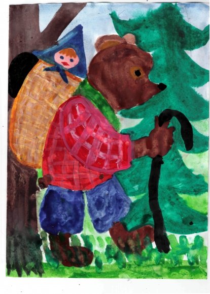 Рисование сказочный медведь