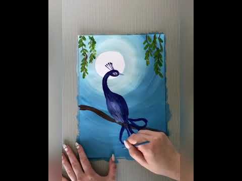 Павлин рисунок гуашью для детей (50 фото)