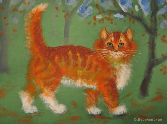 Рисование тычком котенок