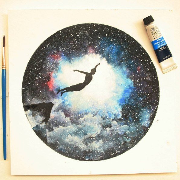 Космос в кругу акварелью