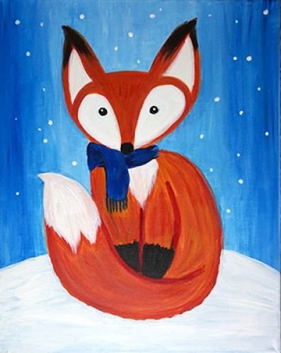 Лисичка красками для детей