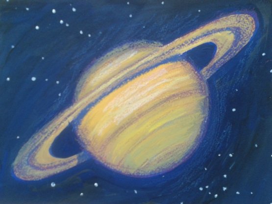 Космос акварелью для начинающих с планетами