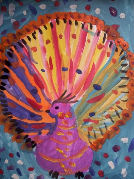 Павлин рисование в подготовительной группе