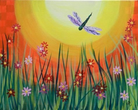 Лето гуашью для детей