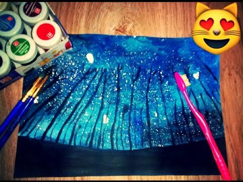 Рисование зубной щеткой