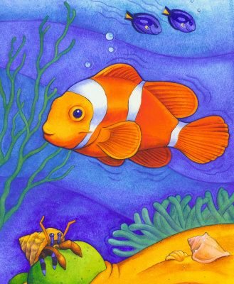 Рыбки красками для детей