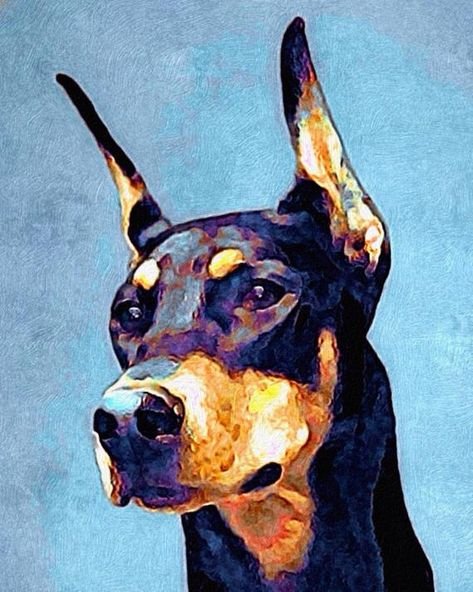 Доберман гуашью