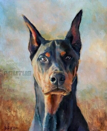 Доберман гуашью