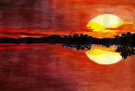 Рисование закат солнца