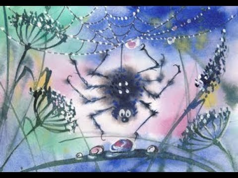 Паучок гуашью