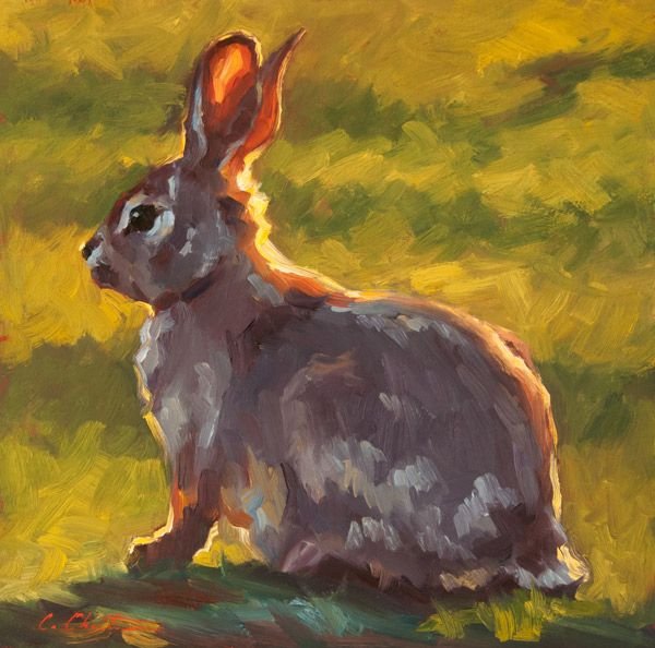 Кролик гуашью