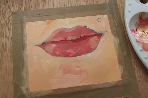 Губы рисунок гуашью