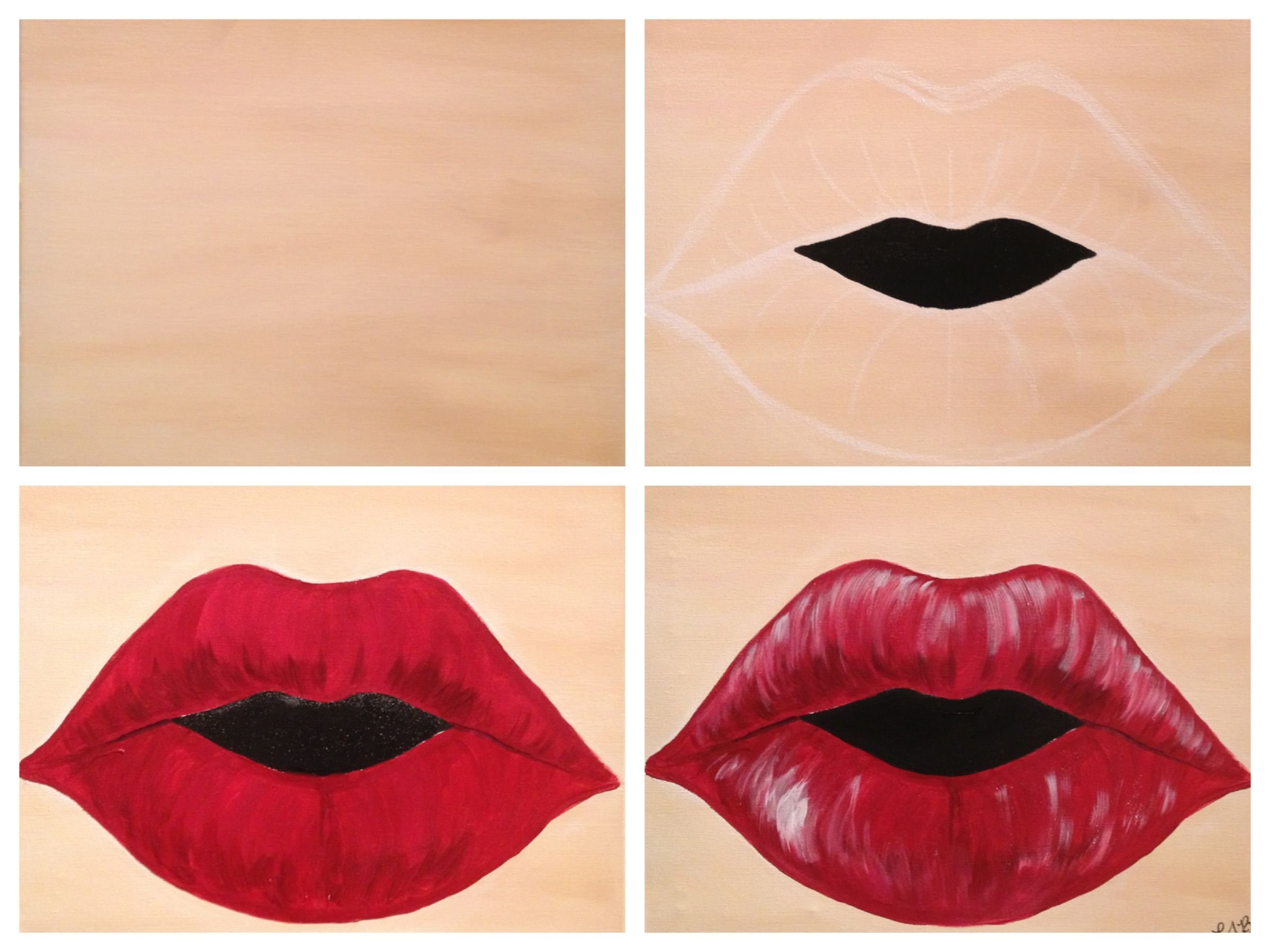 Красить губы нарисовать