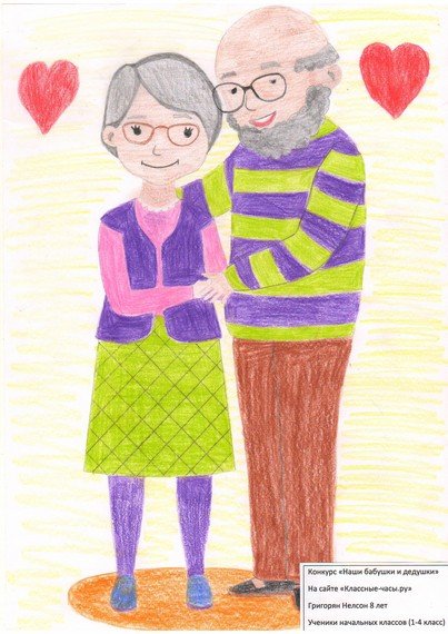 Рисунокбаушкии дедушки