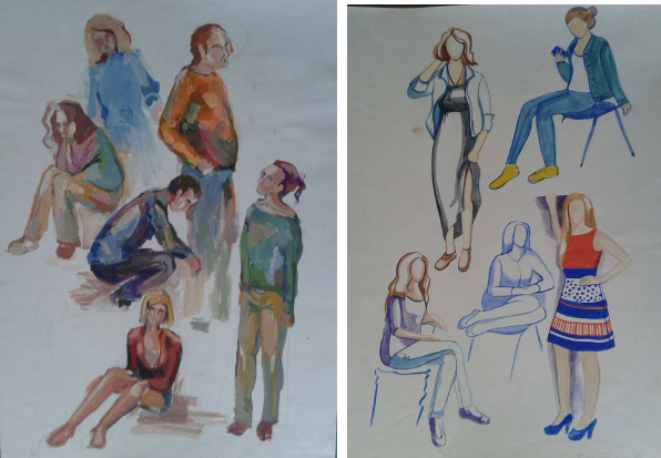 Этюды с натуры фигуры человека