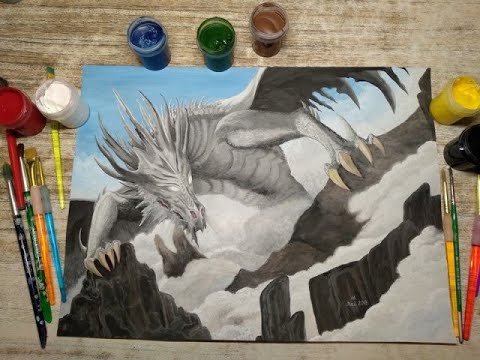 Рисунок дракон гуашью (49 фото)