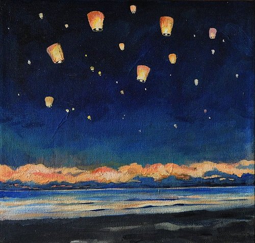 Ночное небо живопись