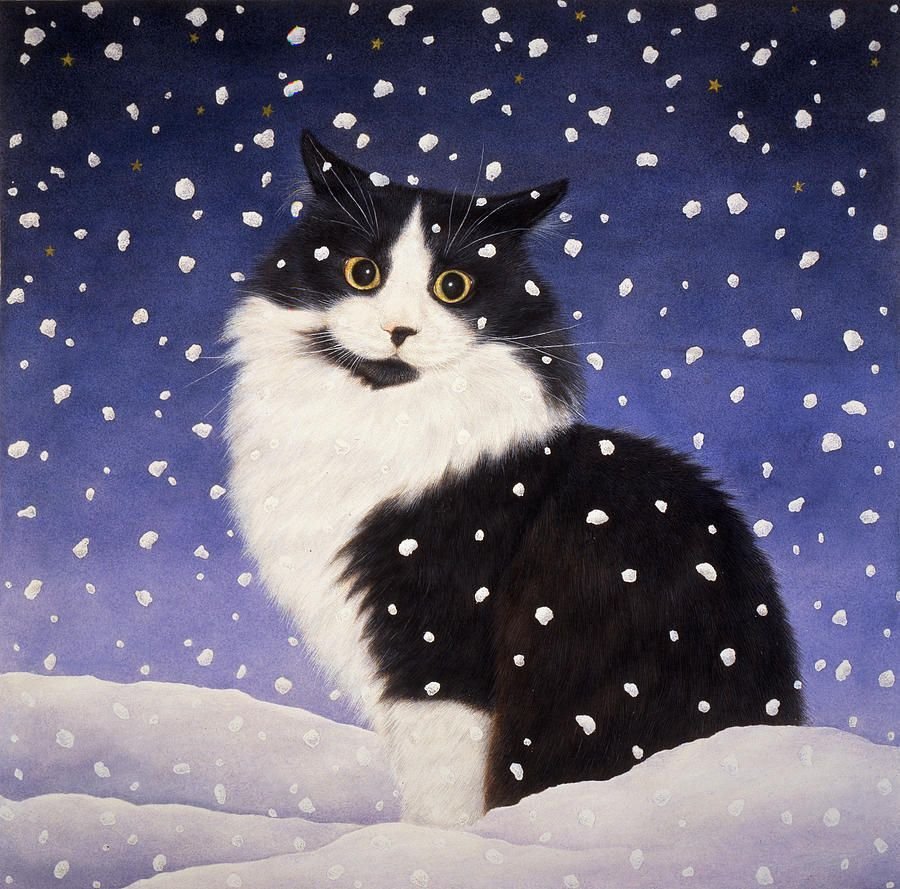 Энн Мортимер кошки зимой