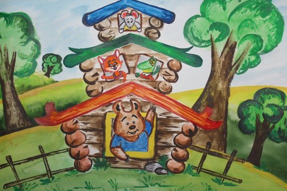 Старинная постройка Терем в подготовительной группе рисование