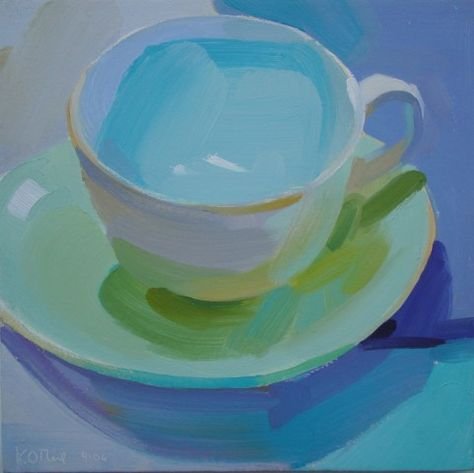 Этюд чашки гуашью