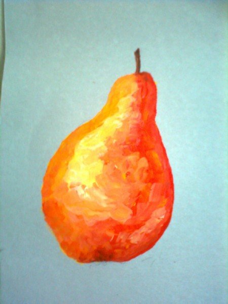 Нарисовать грушу гуашью