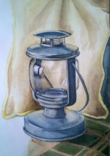 Настольная лампа акварелью