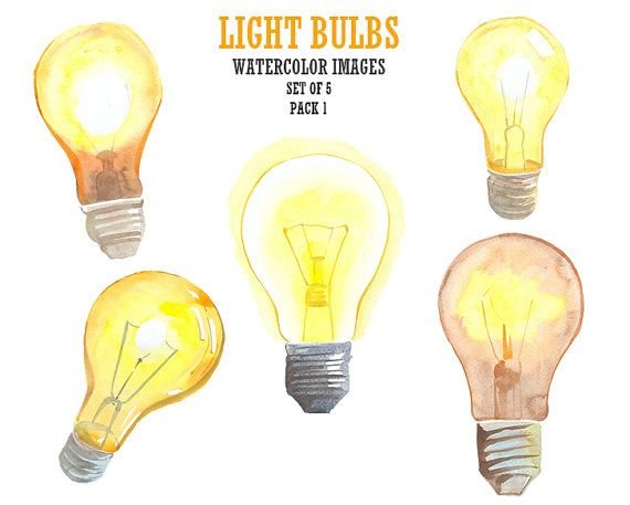 Лампочка акварель