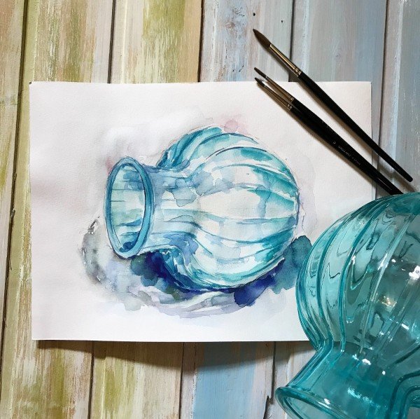 Стекло гуашью