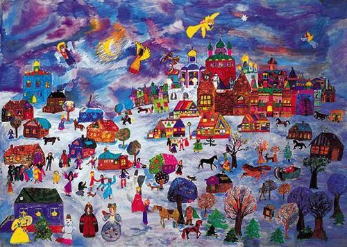 Рождественская ярмарка рисунок