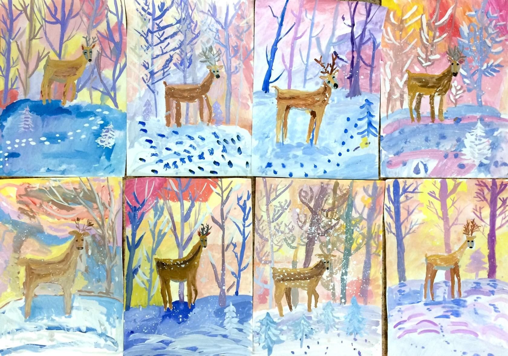 Арт студии рисунки зимы