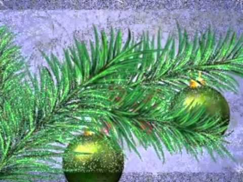 Рисование ветки елки с игрушками