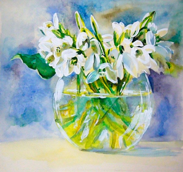 Ветка Сакуры красками