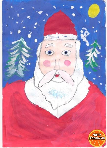 Дед Мороз гуашью