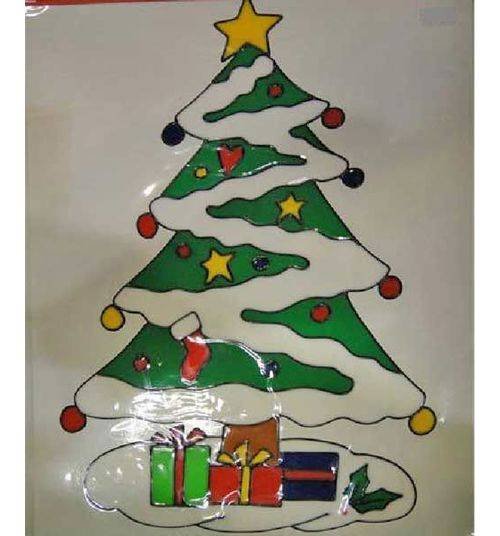 Елка на окне красками