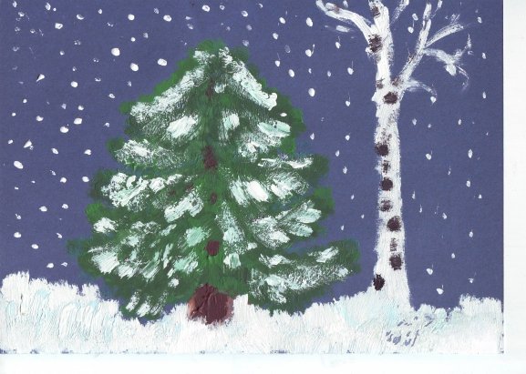 Рисование ели в старшей группе