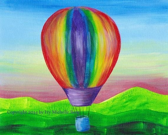 Рисования воздушные шары и краски