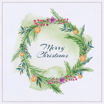 Новогодний венок гуашью